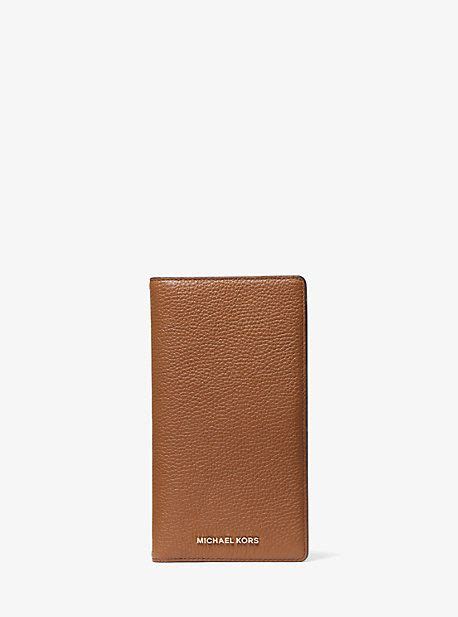 michael kors bedford luggage leather continental wallet|Bedford Legacy Large Pebbled Leather Travel Wallet .